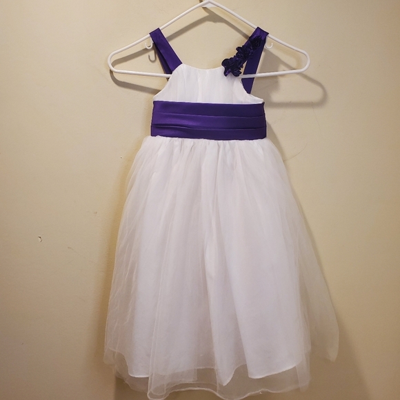 Alfred Angelo Ivory and Purple baby girl Tule  Formal dress fits 18M - Picture 1 of 9